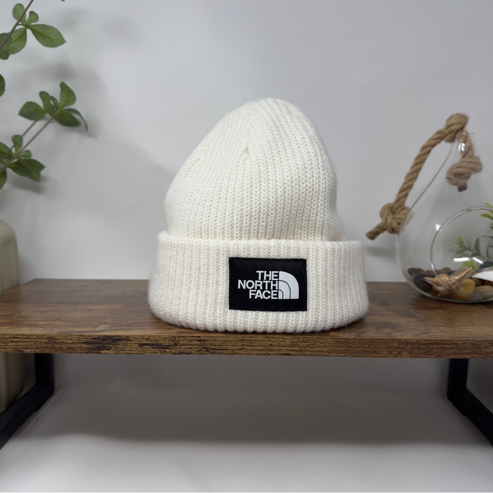 The North Face Ivory Ribbed Beanie One Size